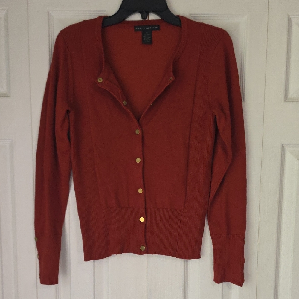 Grace Elements Rust Red Button-Front Cardigan